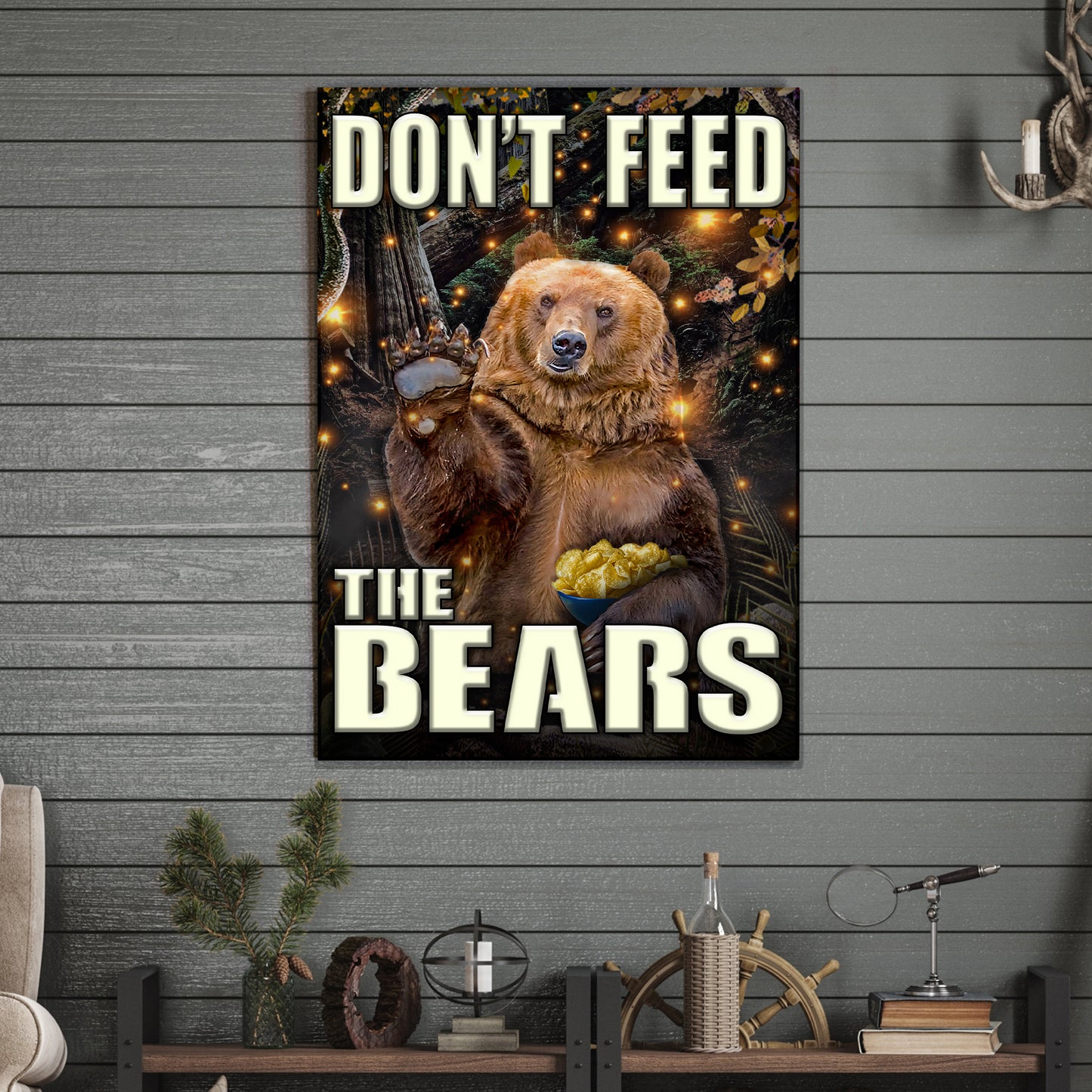 Don't Feed The Bears Sign Style 1 - Image by Tailored Canvases