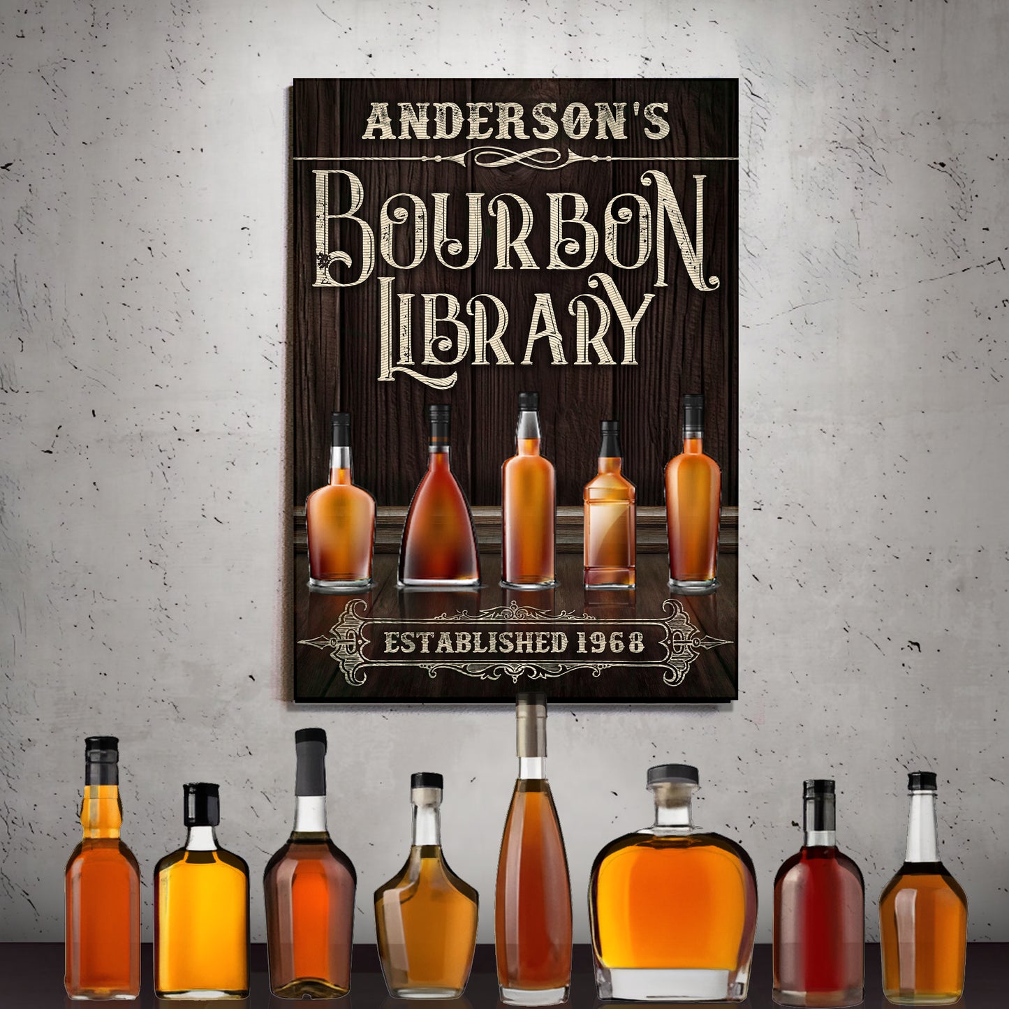 Bourbon Library Sign Style 1 - Imaged by Tailored Canvases