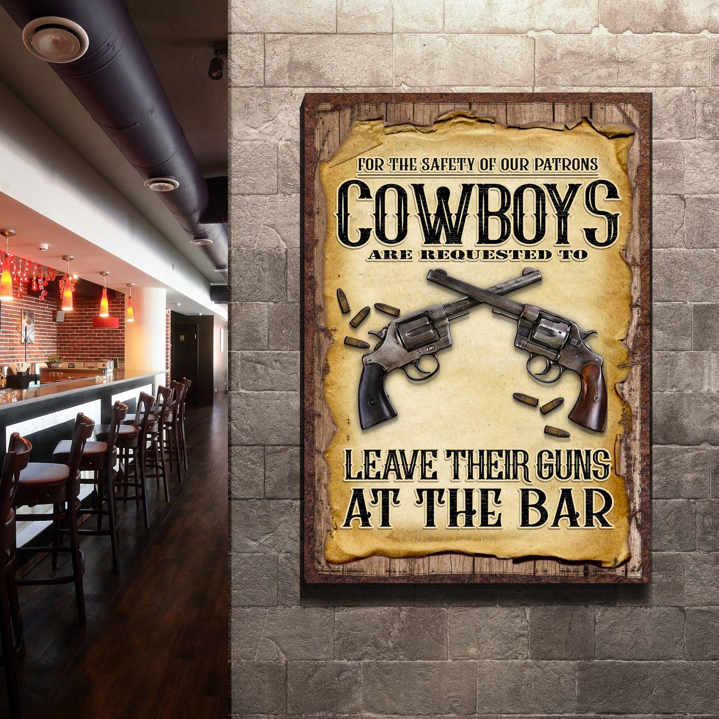 Cowboy Safety Sign