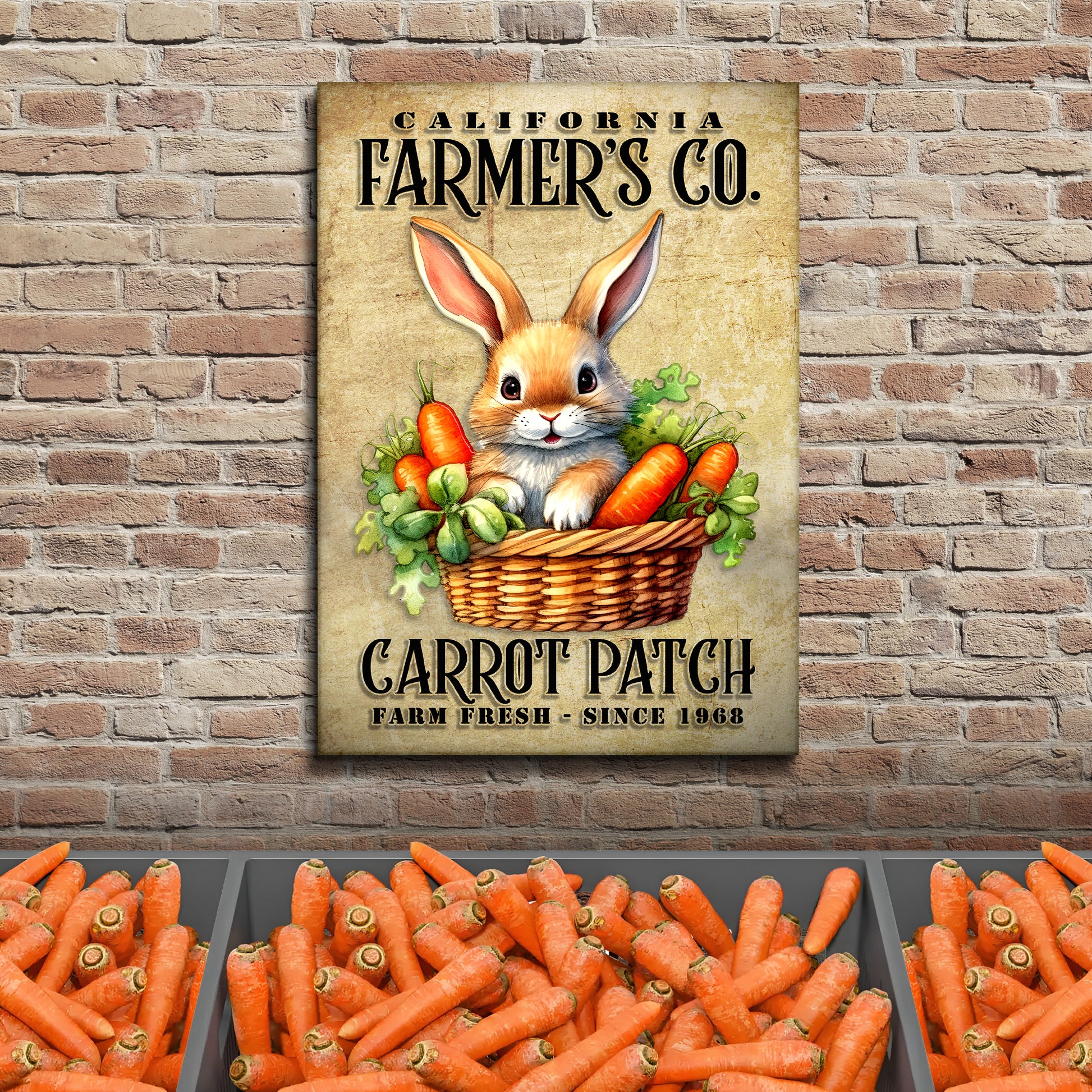 Farm Fresh Carrot Patch Sign Style 1 - Image by Tailored Canvases