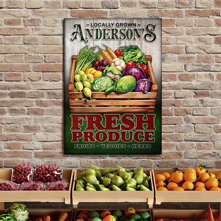 Locally Grown Fresh Produce Sign  - Image by Tailored Canvases