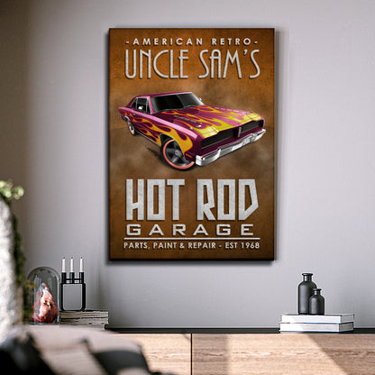 American Retro Garage Hot Rod Sign Style 1 - Image by Tailored Canvases