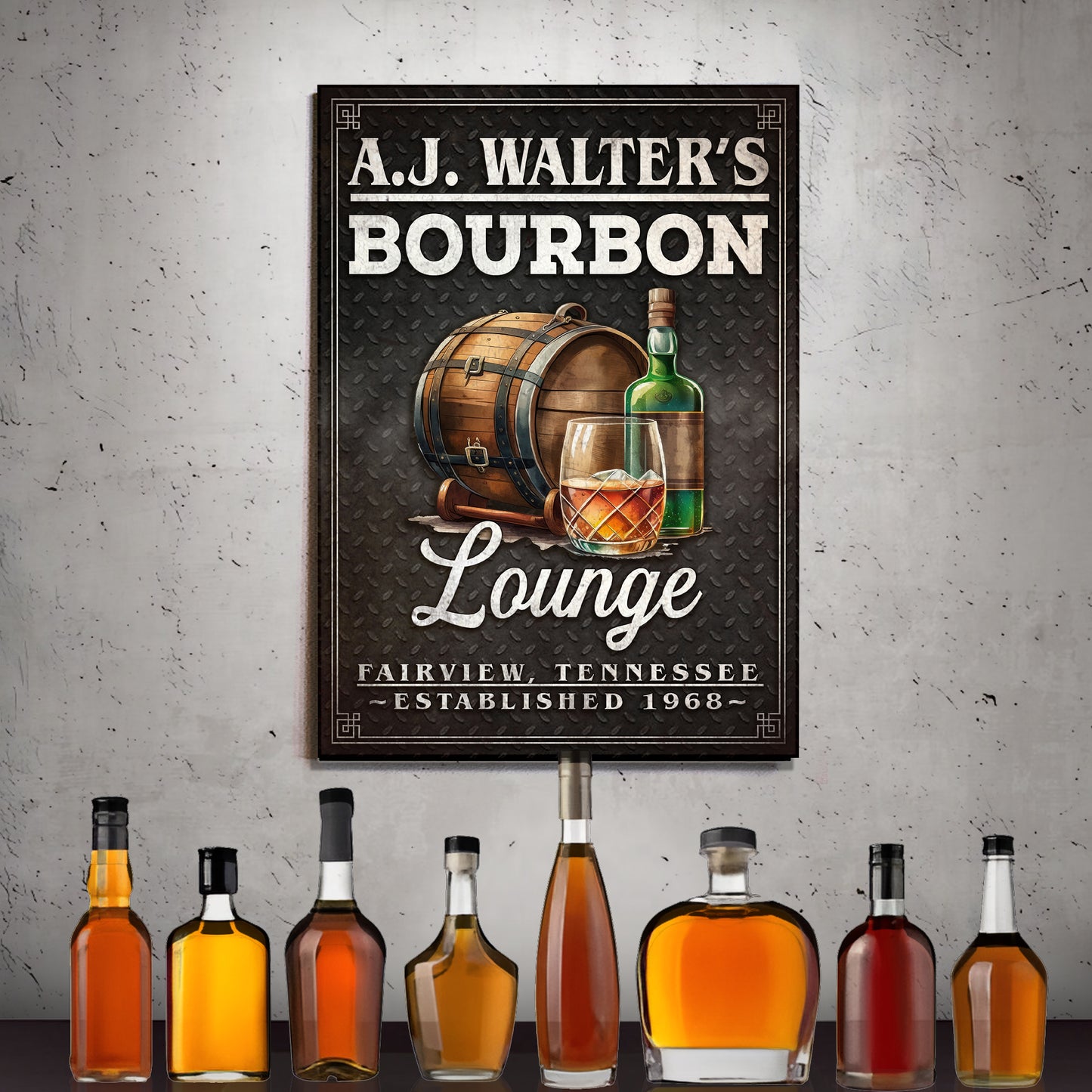 Bourbon Lounge Sign Style 1 - Imaged by Tailored Canvases