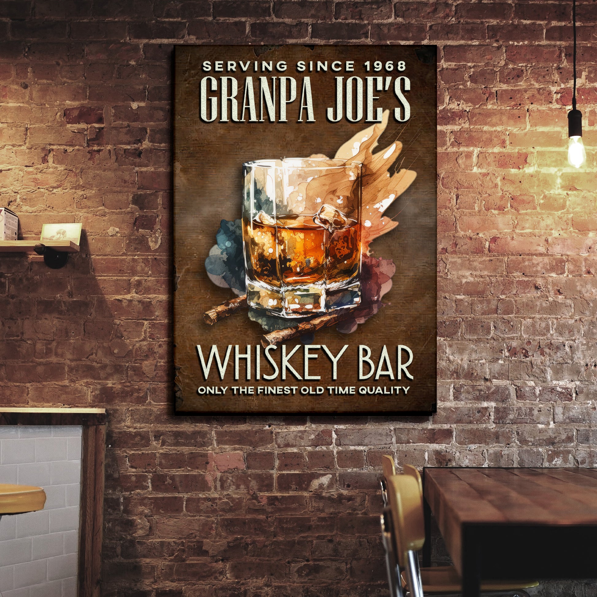 Only The Finest Whiskey Bar Sign Style 1 - Image by Tailored Canvases