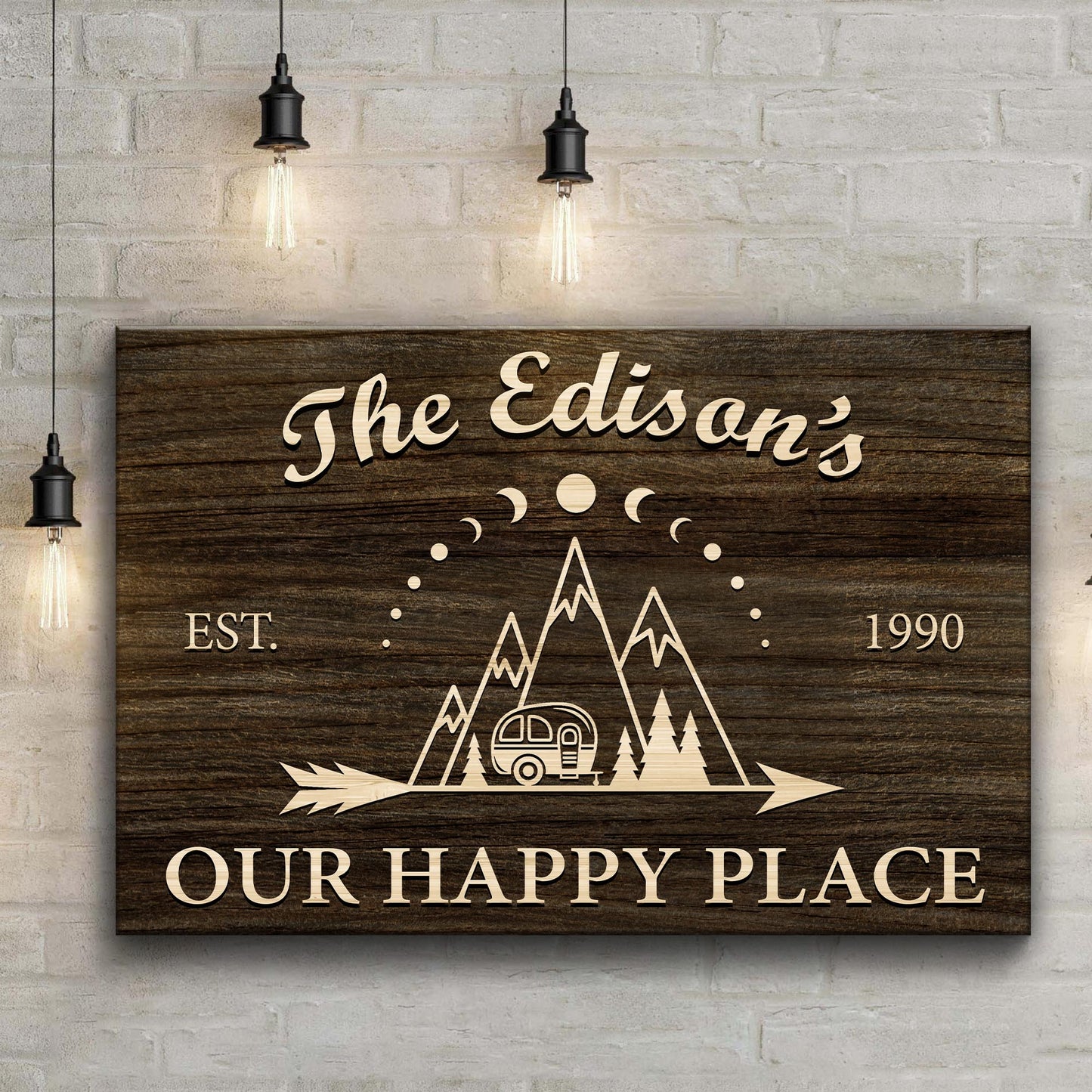 Our Happy Place Trailer Sign Style 1 - Image by Tailored Canvases