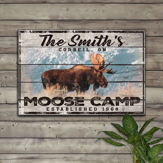 Moose Camp Sign Style 1 - Image by Tailored Canvases