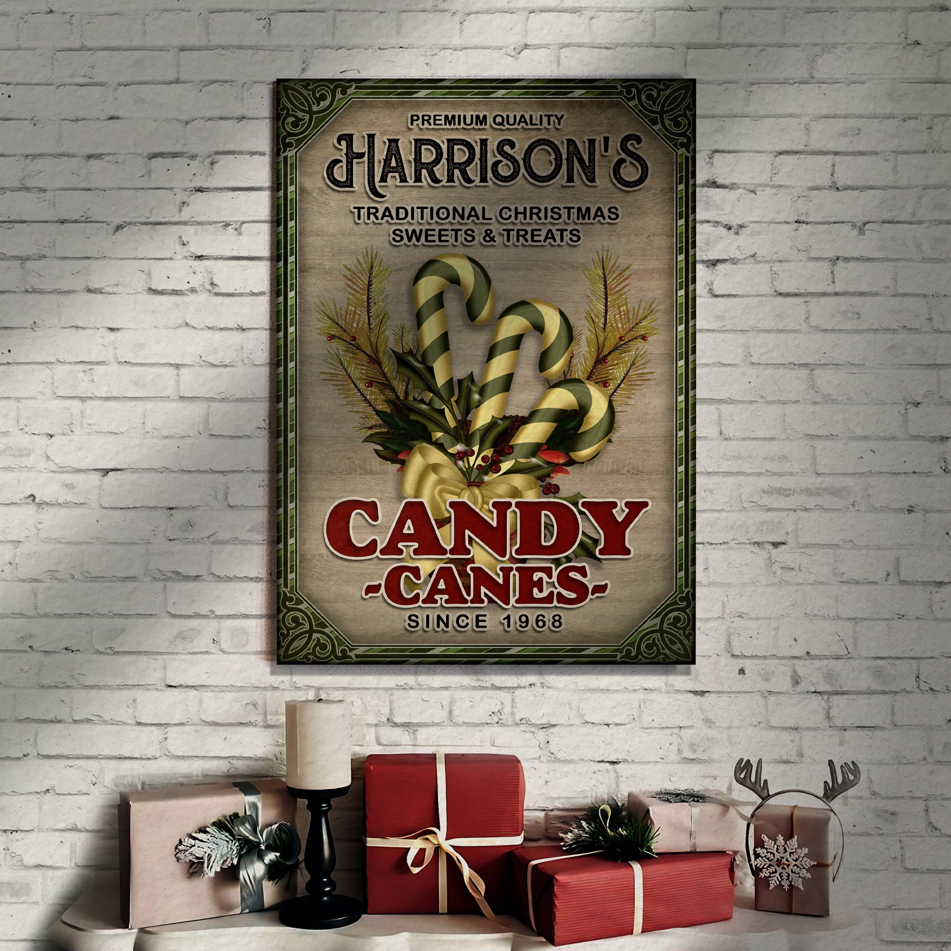 Premium Quality Sweets And Treats Candy Canes Sign Style 1 - Image by Tailored Canvases