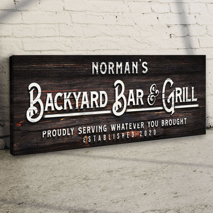 Backyard Bar And Grill Sign II - Image by Tailored Canvases