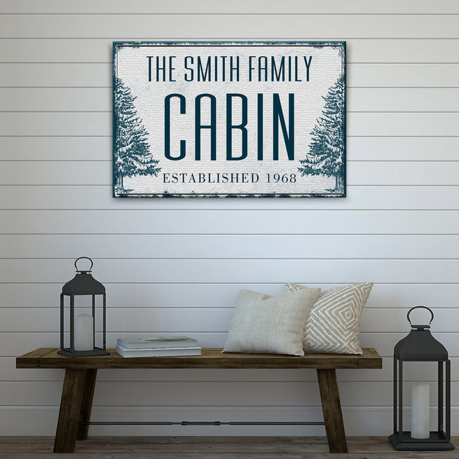Family Cabin Woodside Sign | Customizable Canvas - Image by Tailored Canvases