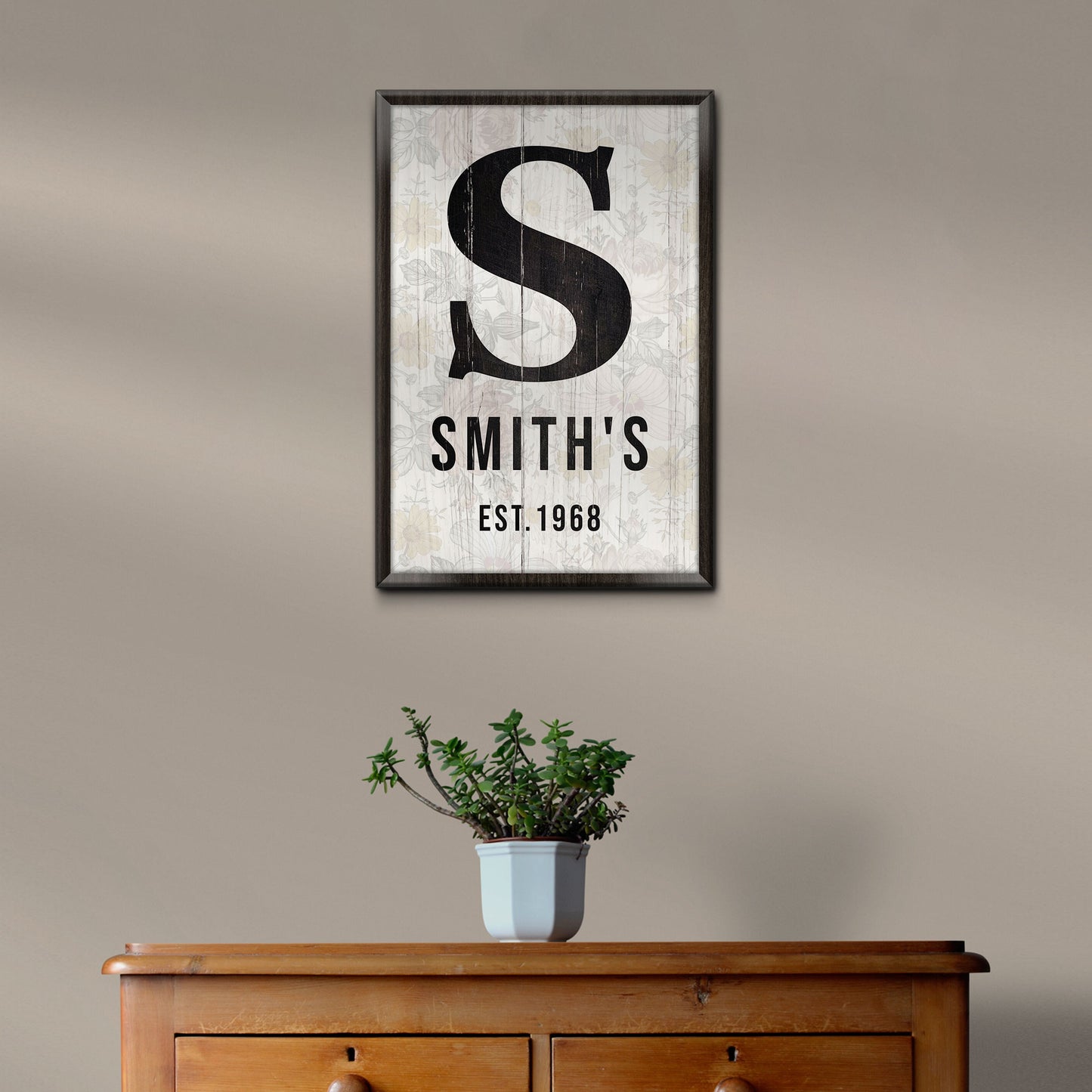 Family Name Portrait Sign Style 1 - Image by Tailored Canvases