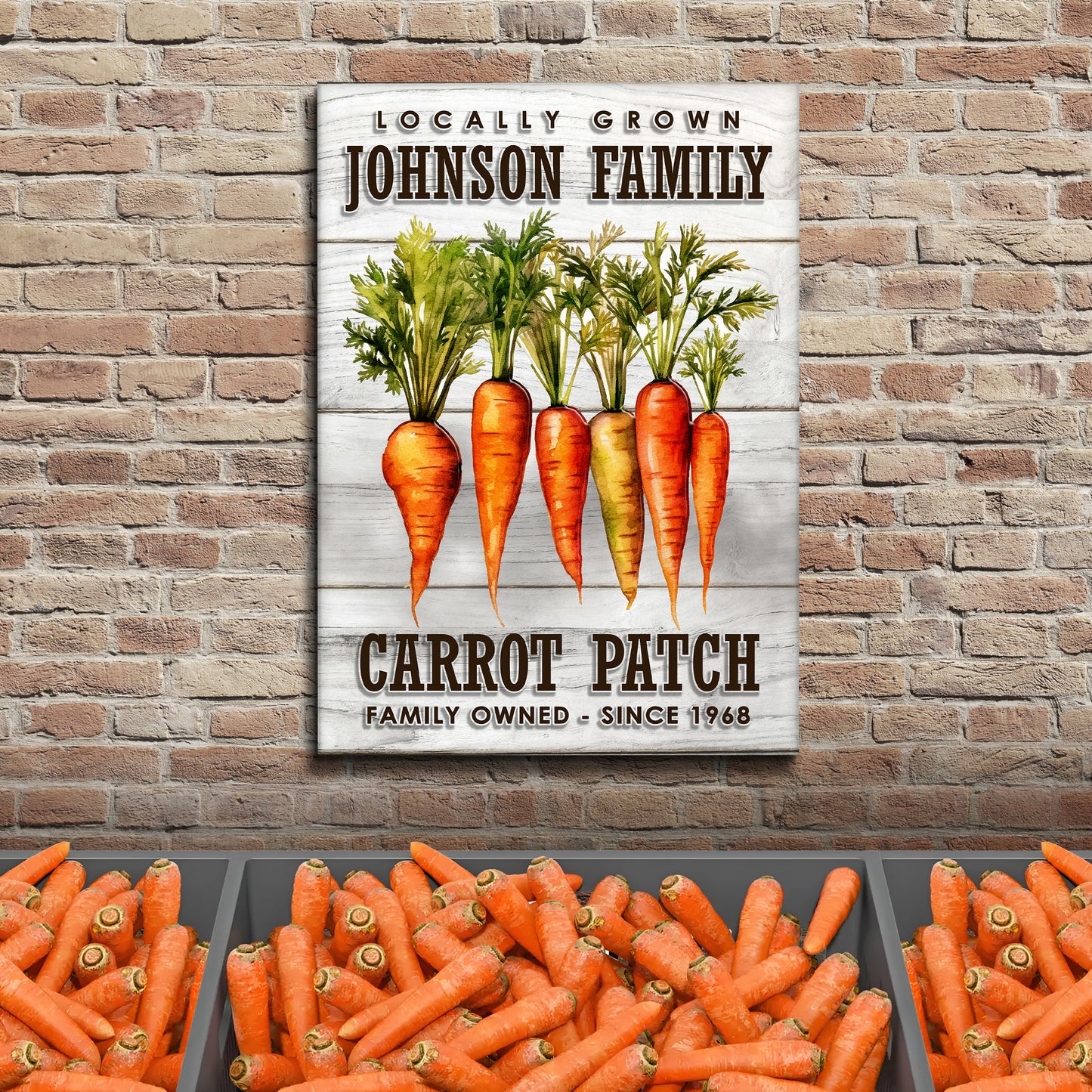 Locally Grown Carrot Patch Sign Style 1 - Image by Tailored Canvases