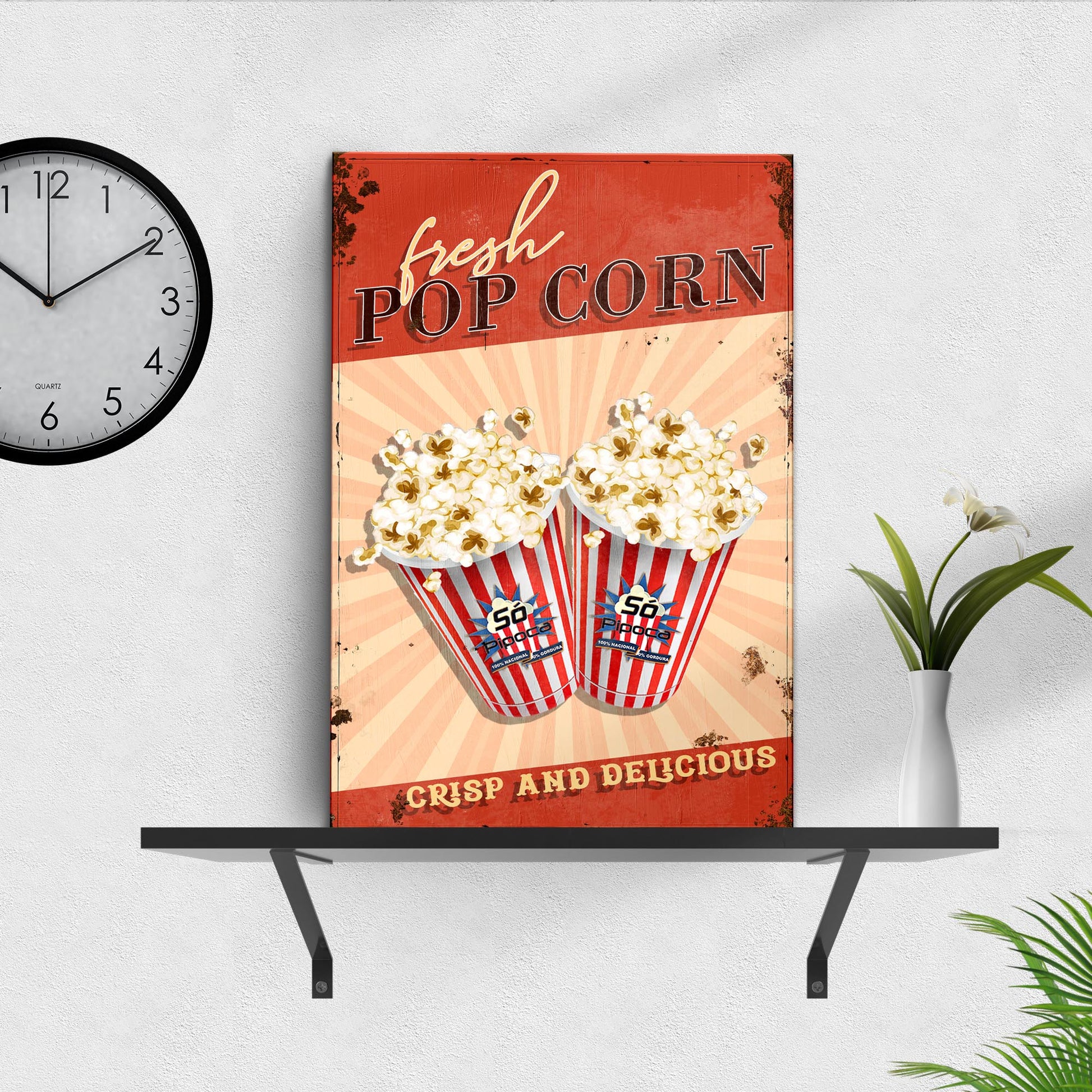 Crisp And Delicious Fresh Popcorn Sign Style 1 - Imaged by Tailored Canvases