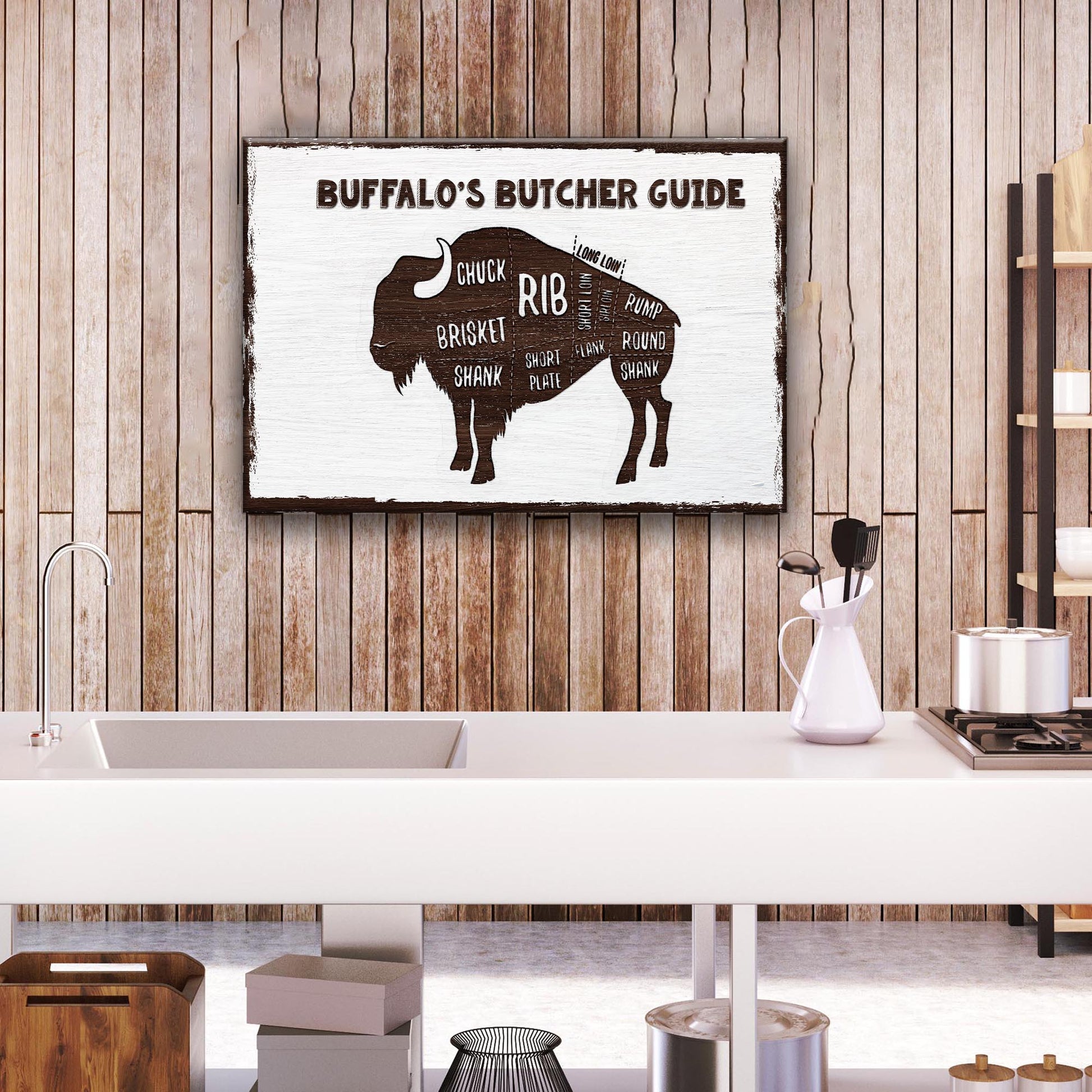 Buffalo's Butcher Guide Sign Style 1 - Image by Tailored Canvases