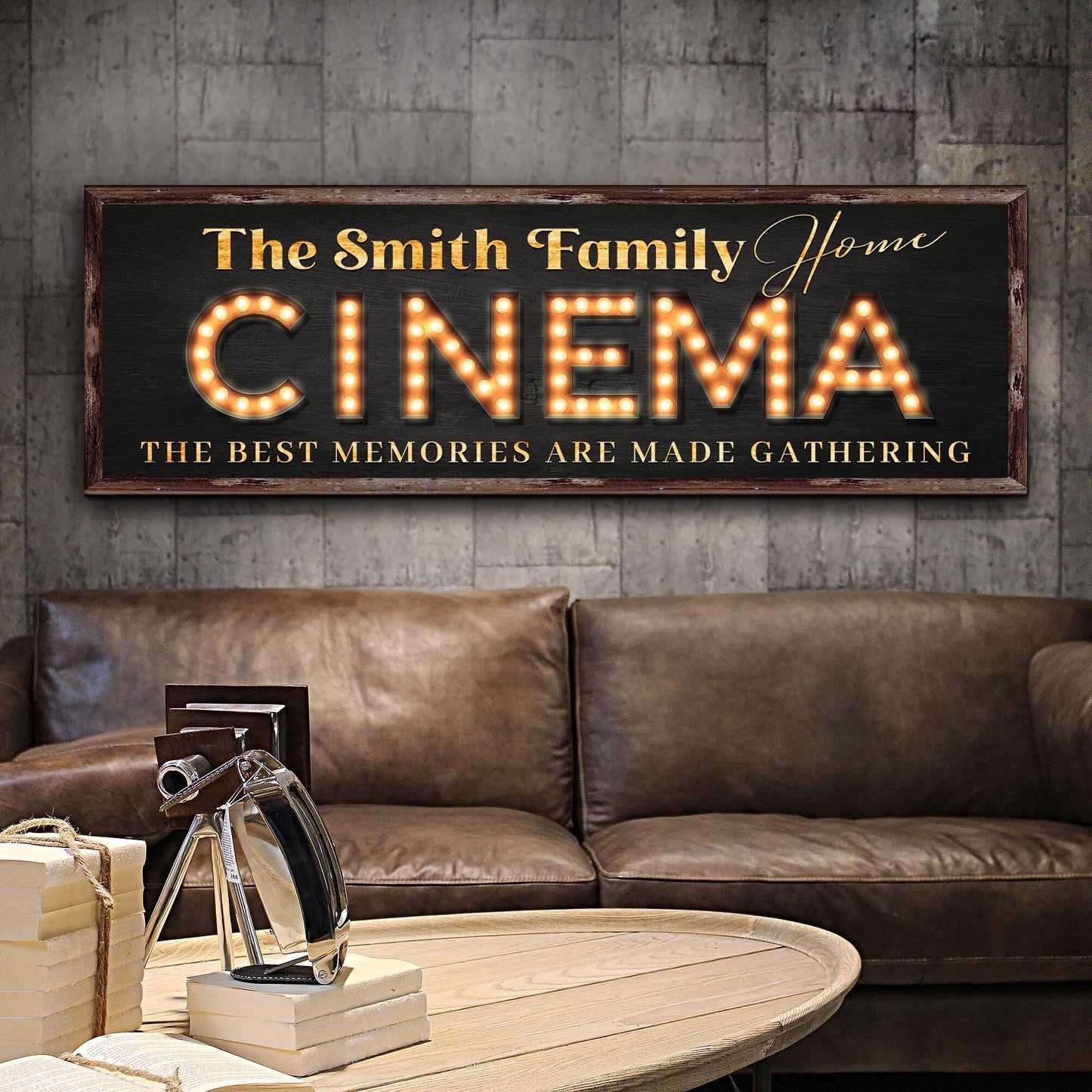 Family Home Cinema Sign Style 2 - Image by Tailored Canvases
