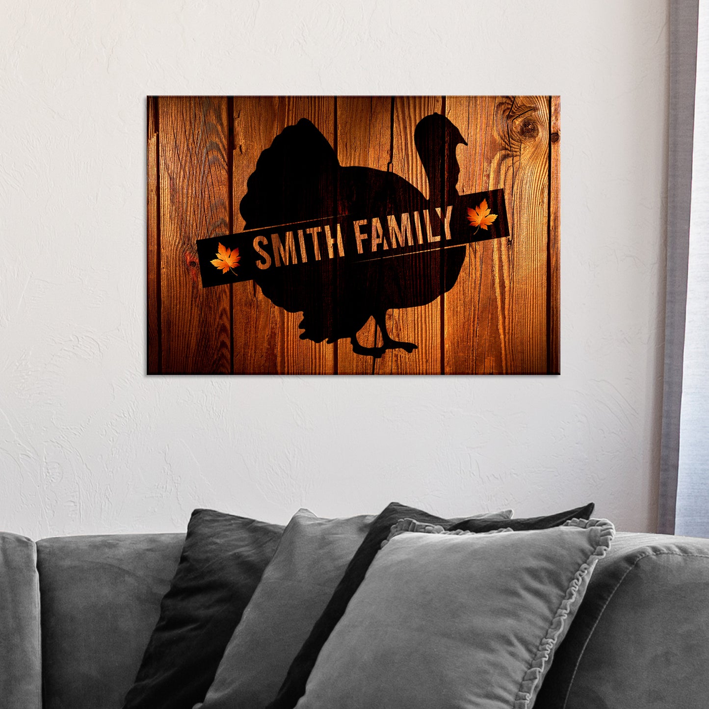 Turkey Autumn Wood Sign Style 1 - Image by Tailored Canvases