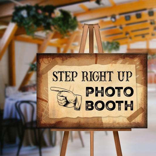 Step Right Up Photo Booth Sign - Image by Tailored Canvases