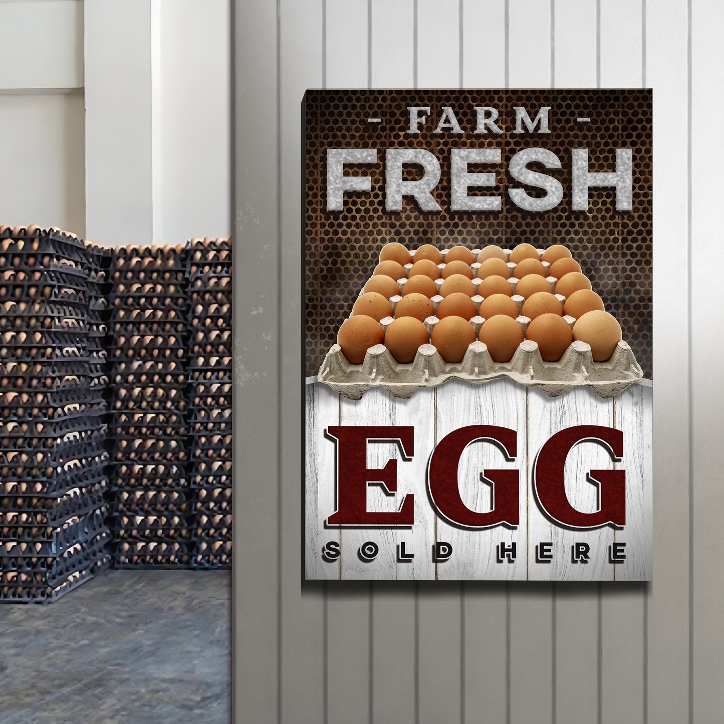 Sold Here Farm Fresh Eggs Sign Style 2 - Image by Tailored Canvases