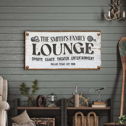 Family Entertainment Lounge Sign - Image by Tailored Canvases