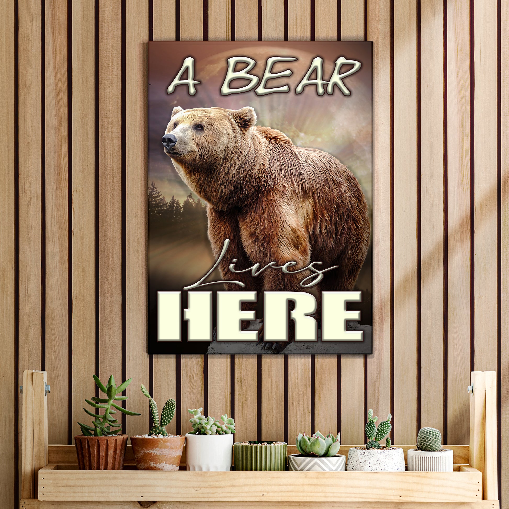 A Bear Lives Here Sign Style 2  - Image by Tailored Canvases