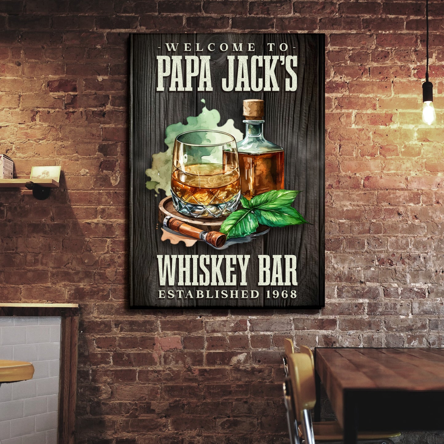 Welcome To Whiskey Bar Sign Style 1 - Image by Tailored Canvases
