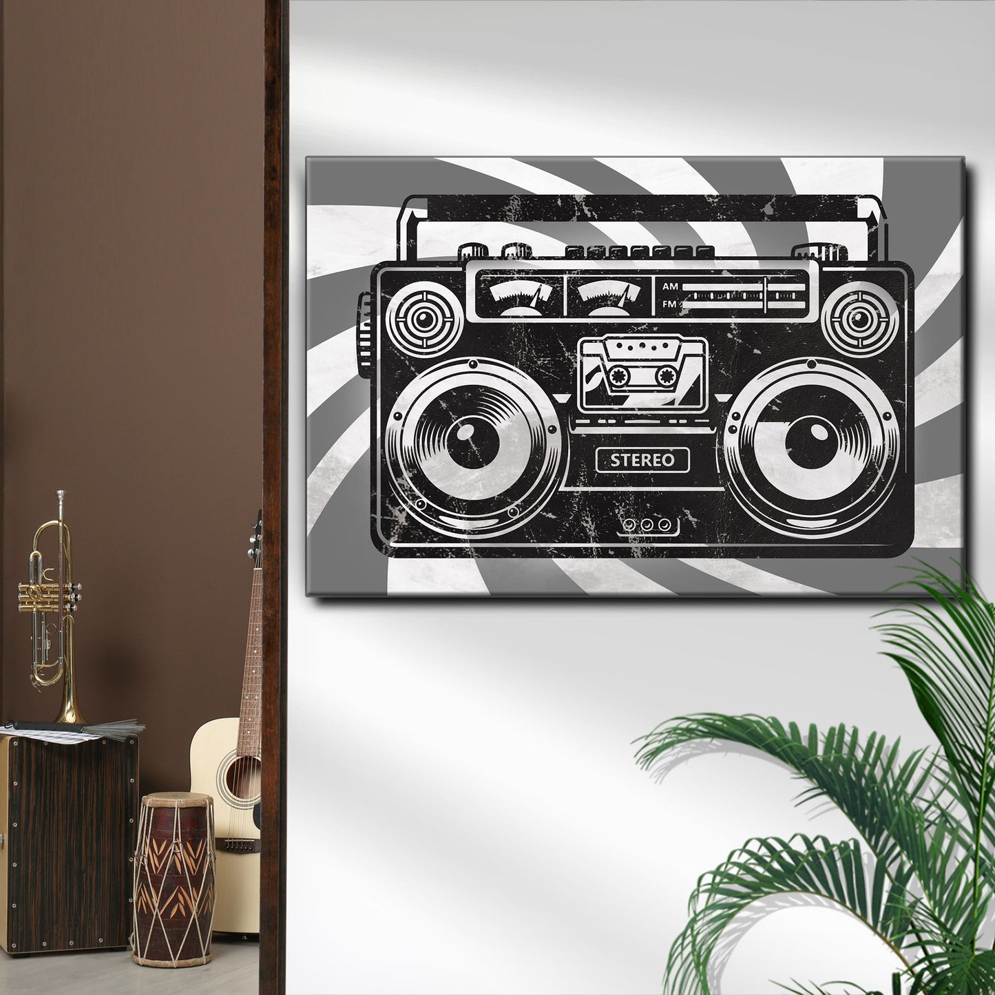 Music Genres Pop Monochrome Canvas Wall Art