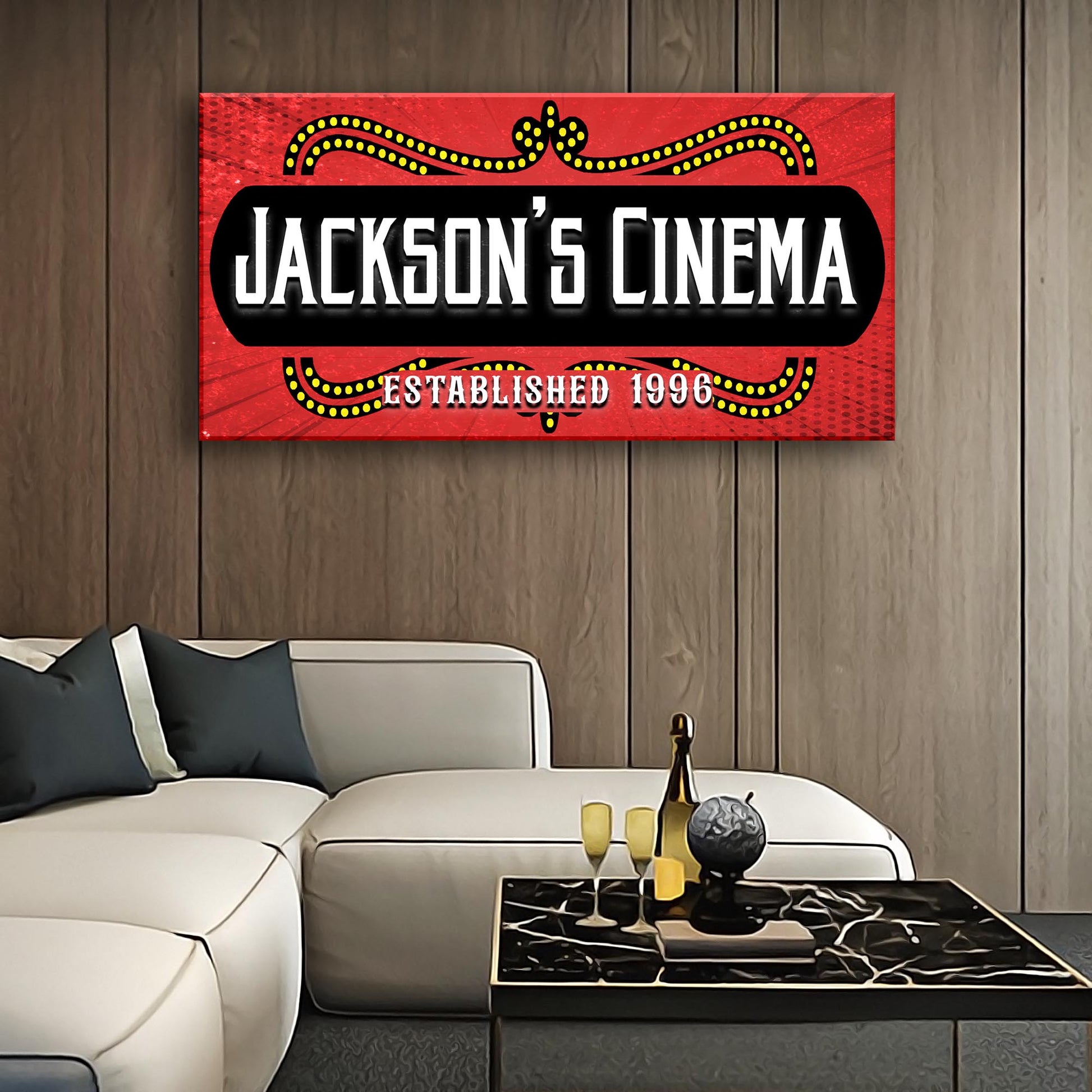 Family Cinema Sign Style 1 - Image by Tailored Canvases