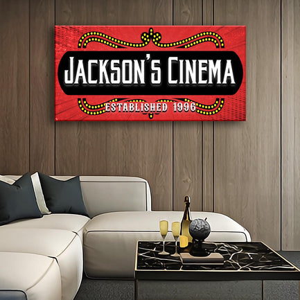 Family Cinema Sign  - Image by Tailored Canvases