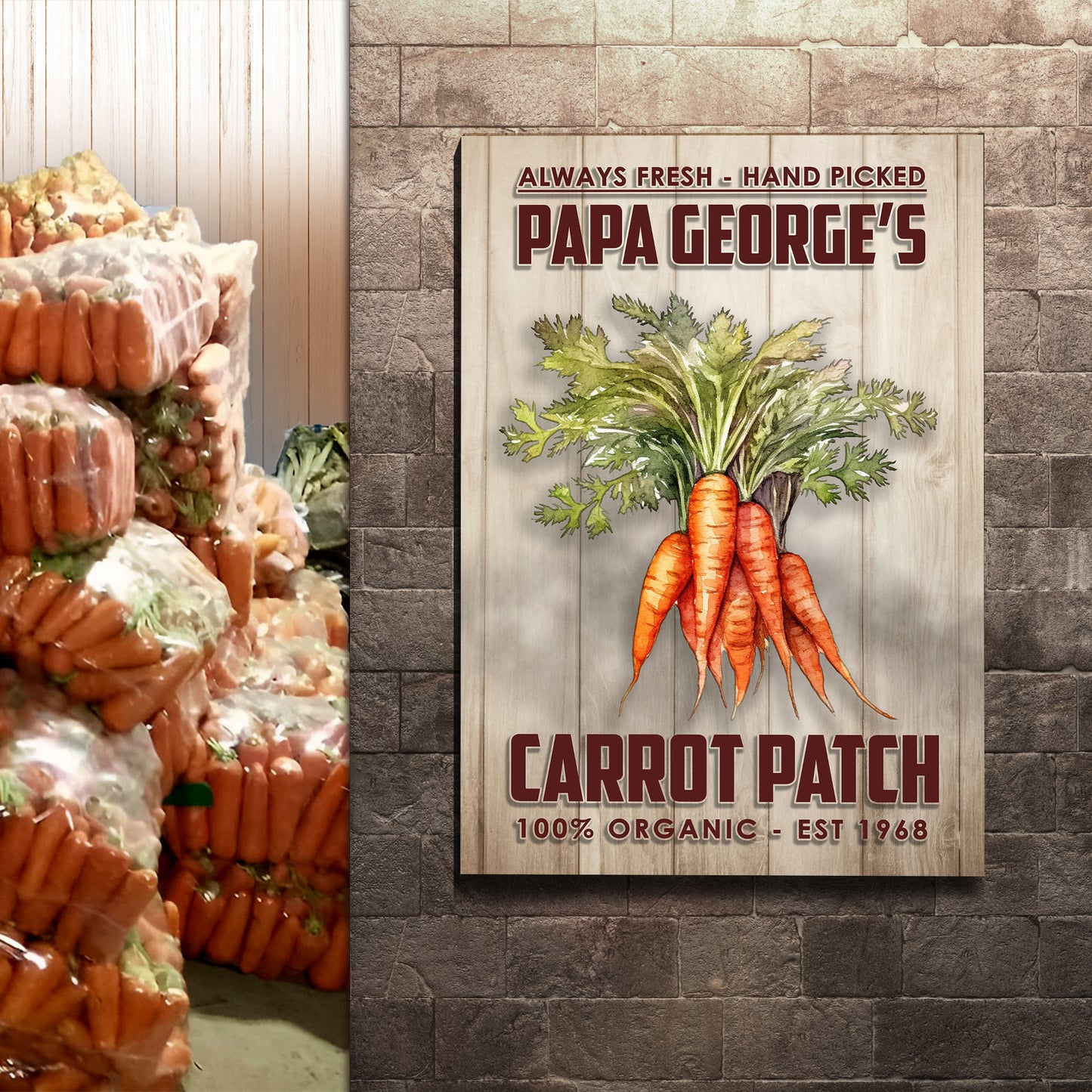 Always Fresh Carrot Patch Sign Style 2 - Image by Tailored Canvases