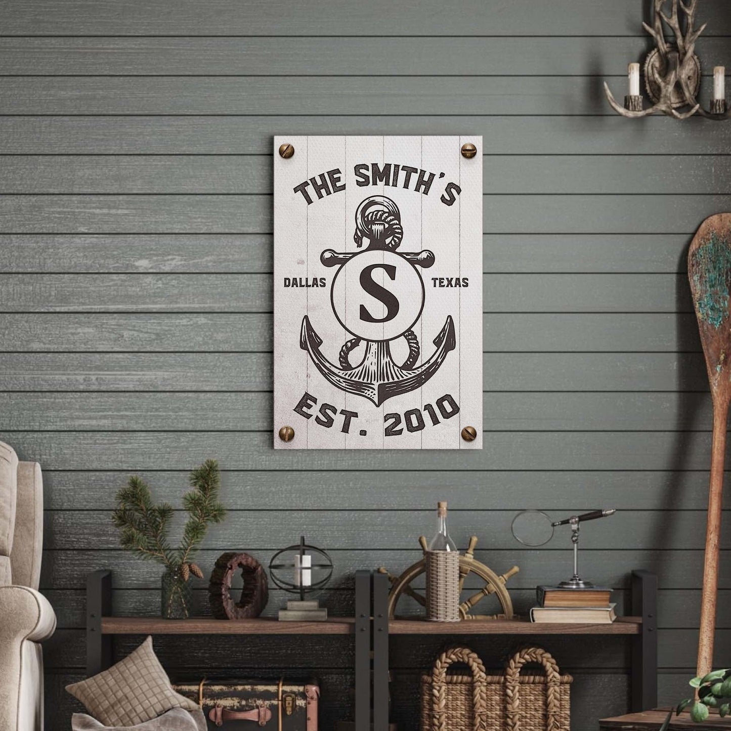 Family Sailor Name Sign Style 2 - Image by Tailored Canvases