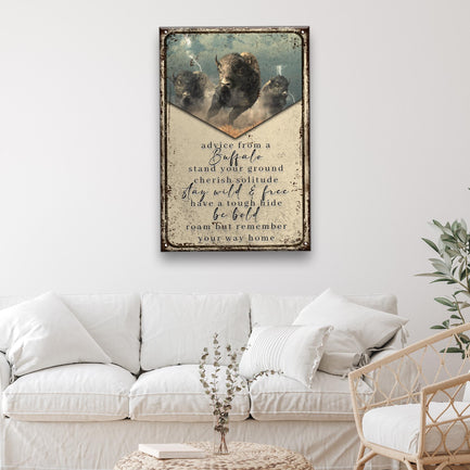 Advice From A Buffalo Sign - Image by Tailored Canvases