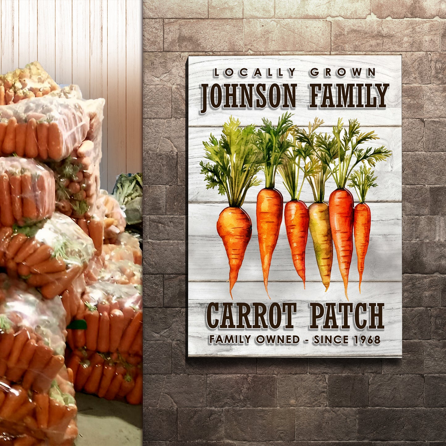 Locally Grown Carrot Patch Sign Style 2 - Image by Tailored Canvases