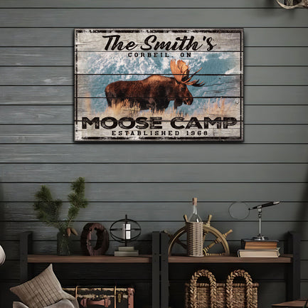 Moose Camp Sign  Style 2 - Image by Tailored Canvases