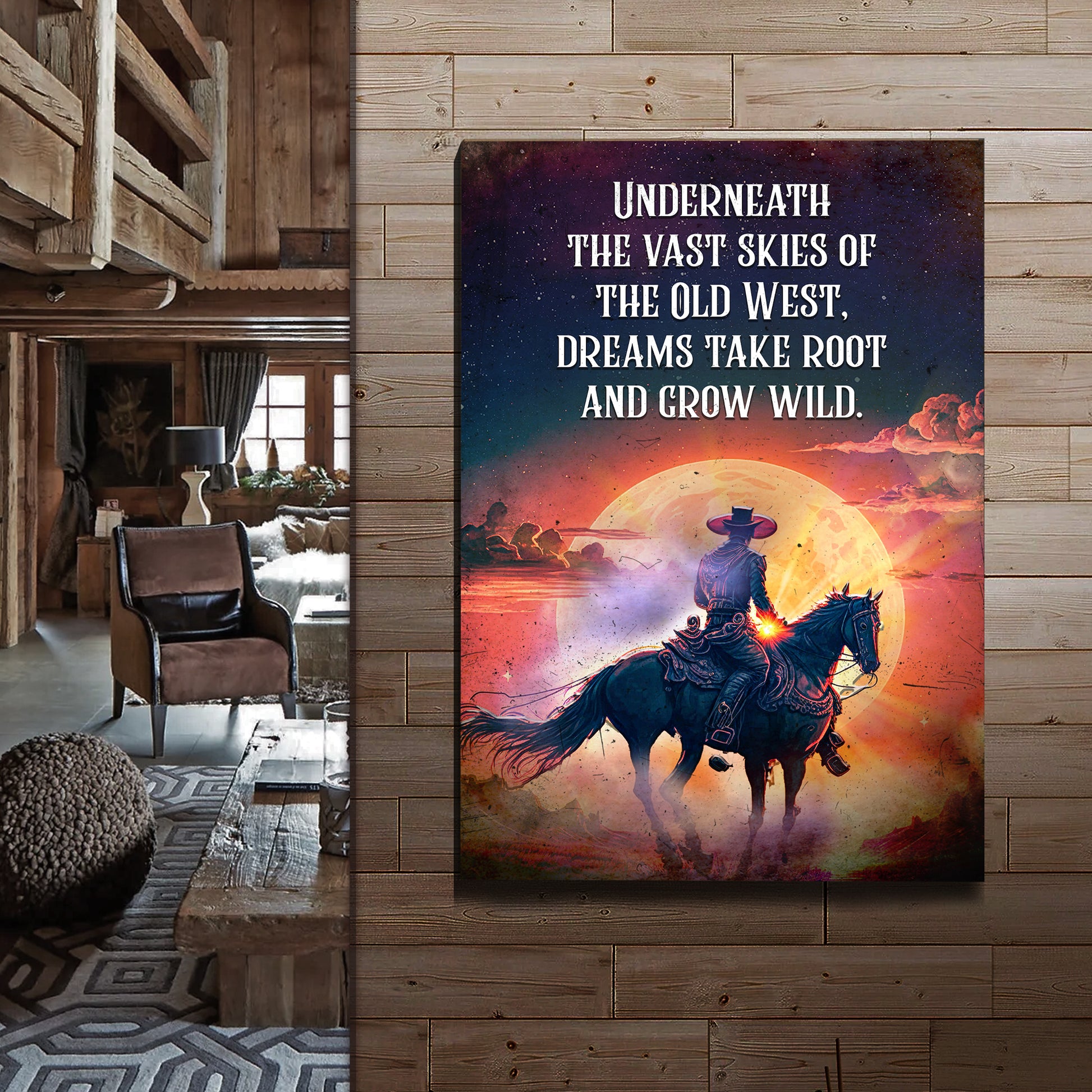 Underneath The Vast Skies Of The Old West Sign Style 2 - Imaged by Tailored Canvases
