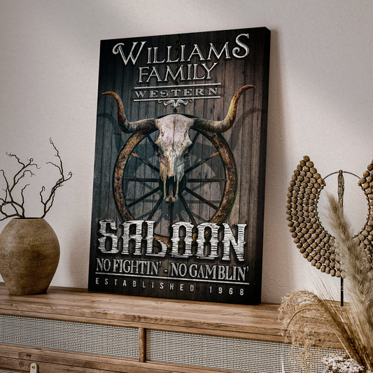 Western Cowboy Saloon Sign Style 2 - Image by Tailored Canvases