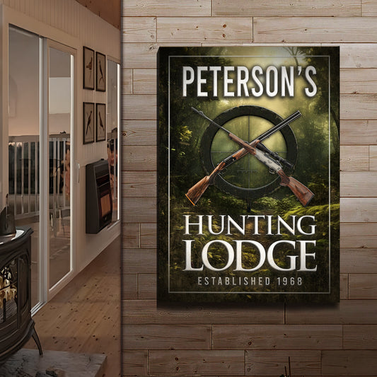 Family Hunting Lodge Sign Style 2 - Image by Tailored Canvases