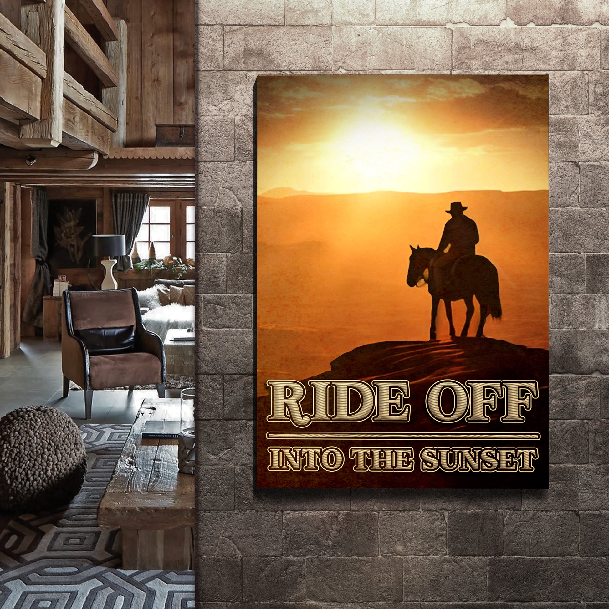 Ride Off Into The Sunset Sign Style 2 - Image by Tailored Canvases