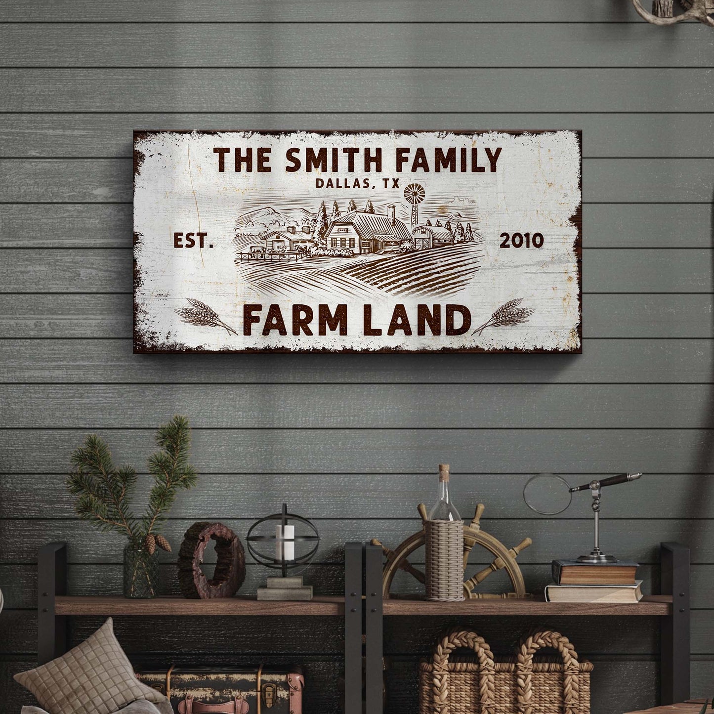 Family Farmland Sign VI Style 2 - Image by Tailored Canvases