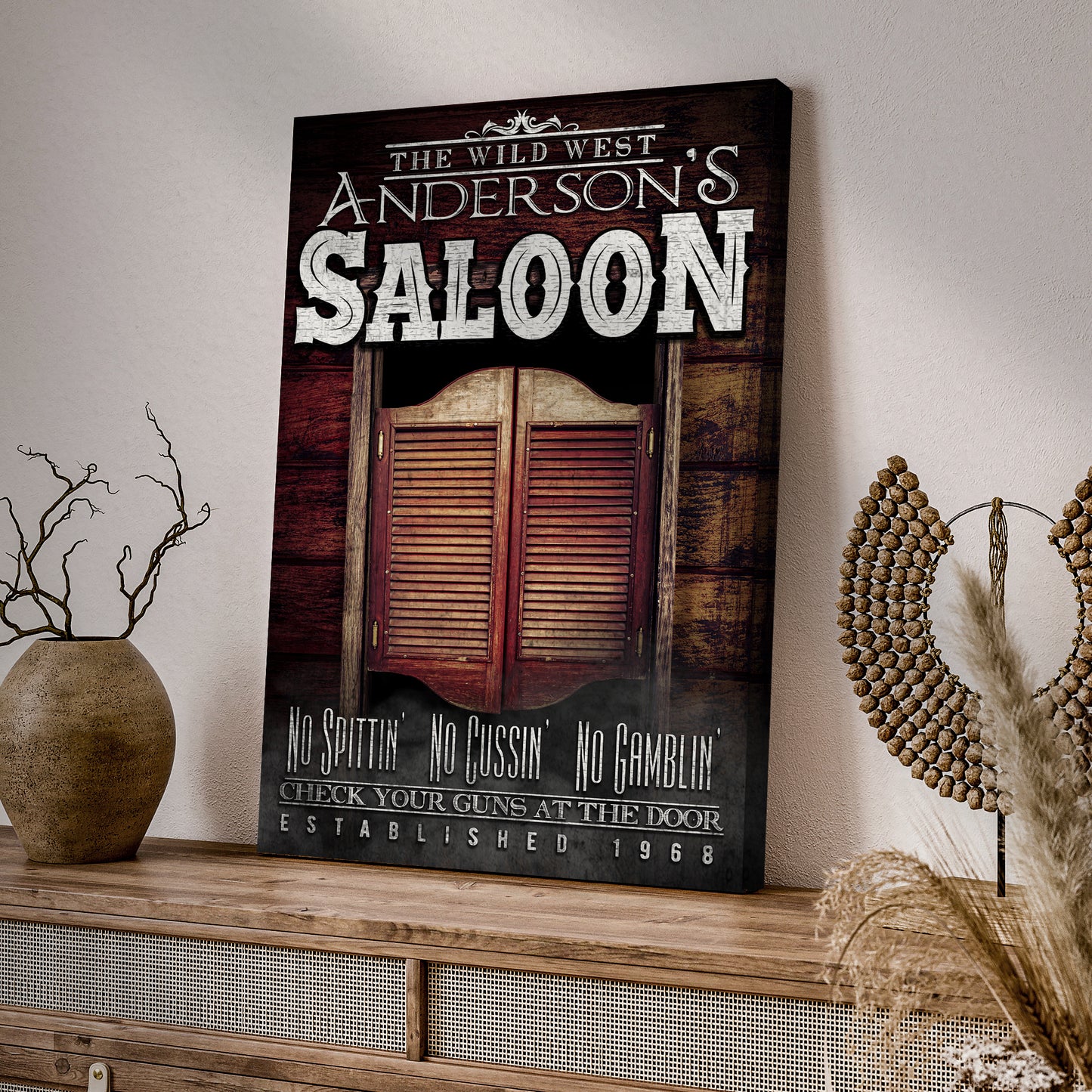 Cowboy Saloon Sign Style 2 - Image by Tailored Canvases
