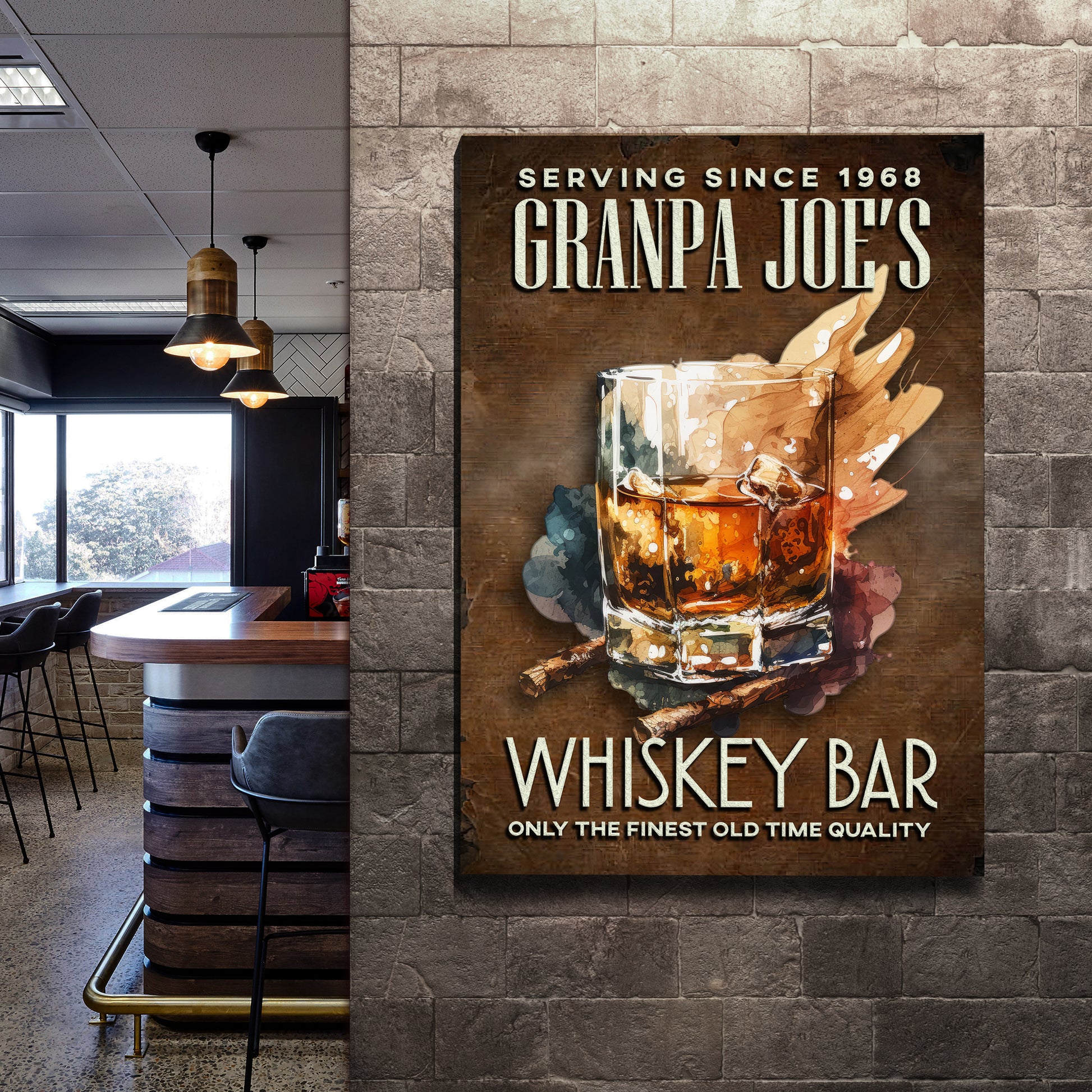 Only The Finest Whiskey Bar Sign Style 2 - Image by Tailored Canvases
