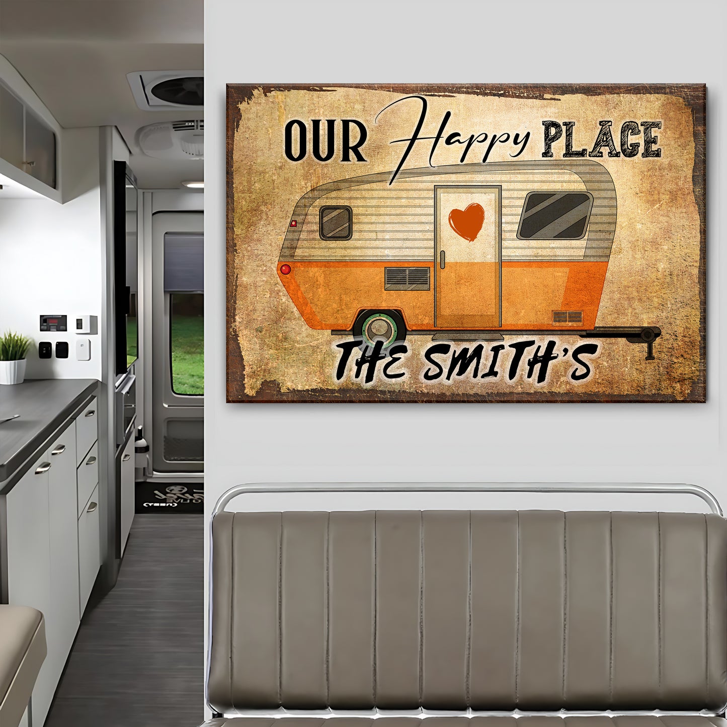 Our Happy Place Trailer Sign II Style 1 - Image by Tailored Canvases