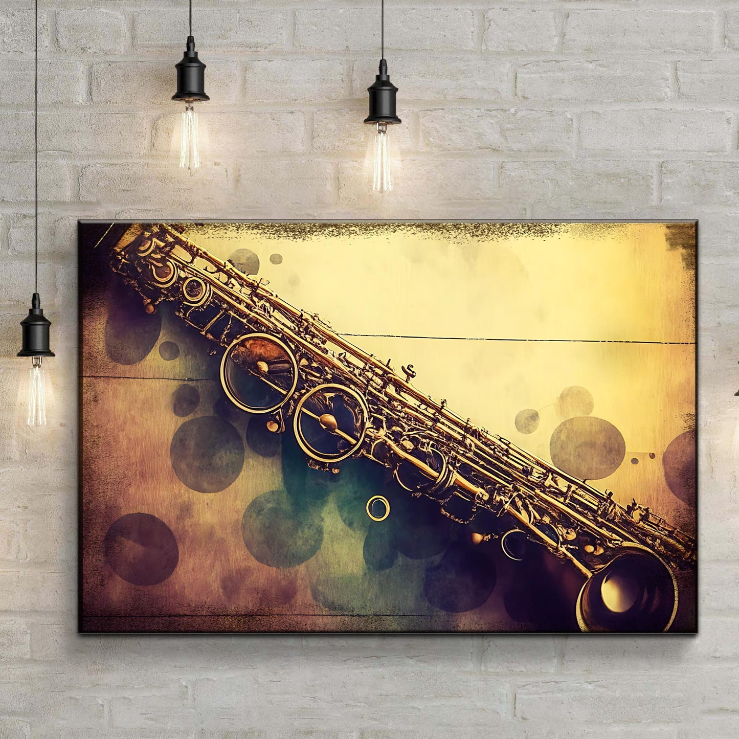 Clarinet Retro Canvas Wall Art Style 2 - Image by Tailored Canvases