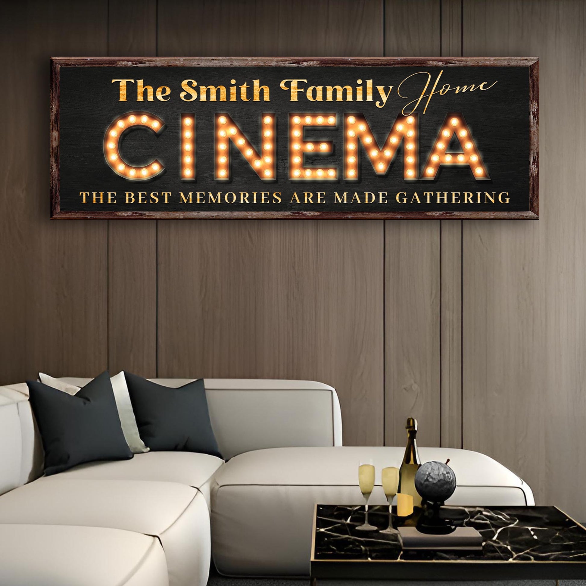 Family Home Cinema Sign Style 1 - Image by Tailored Canvases