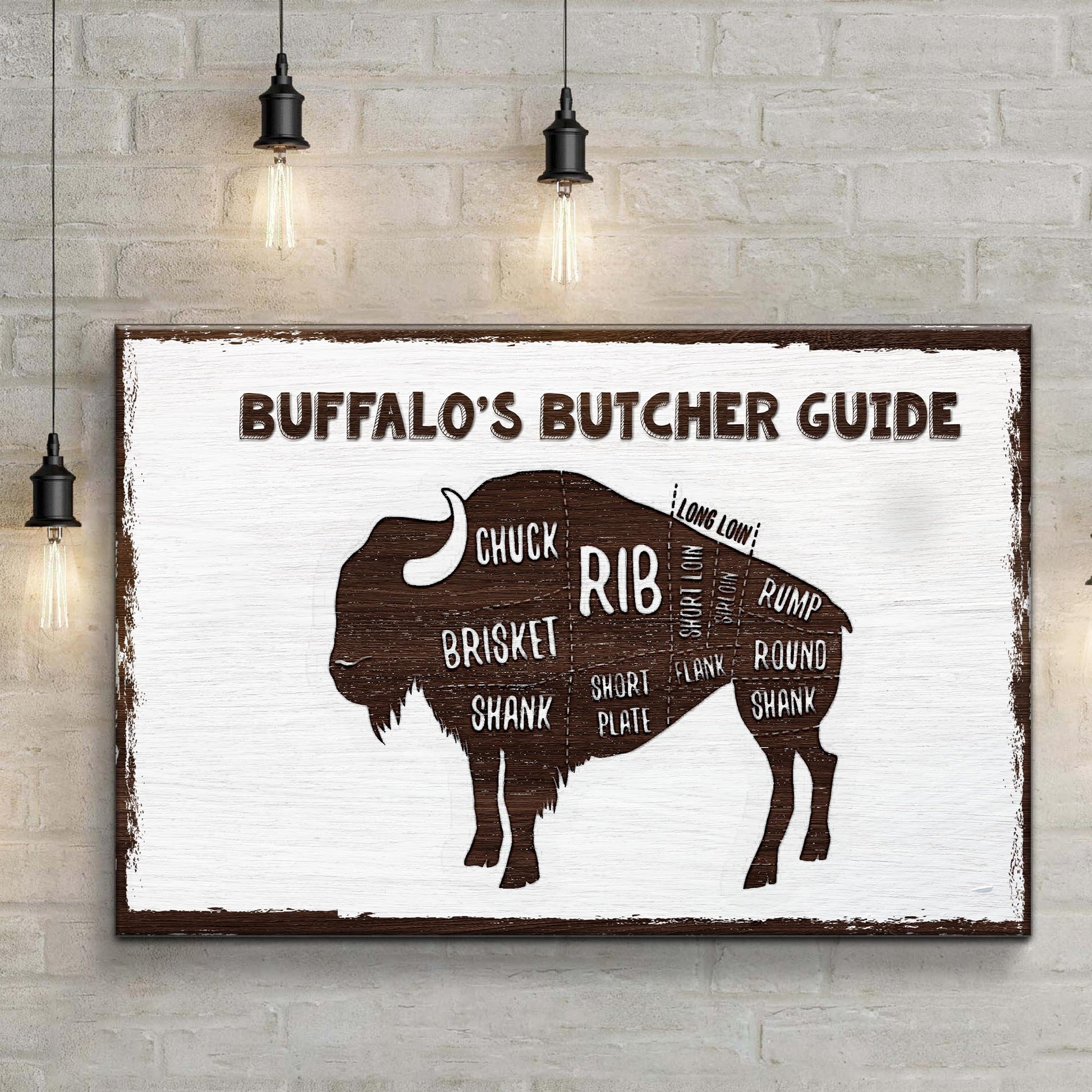 Buffalo's Butcher Guide Sign Style 2 - Image by Tailored Canvases
