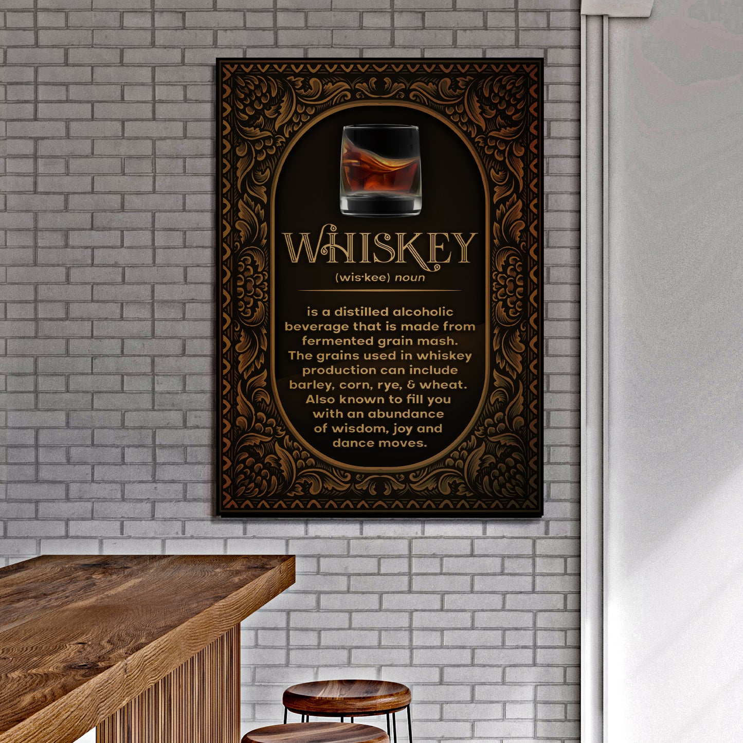 Whiskey Definition Sign Style 1 - Imaged by Tailored Canvases
