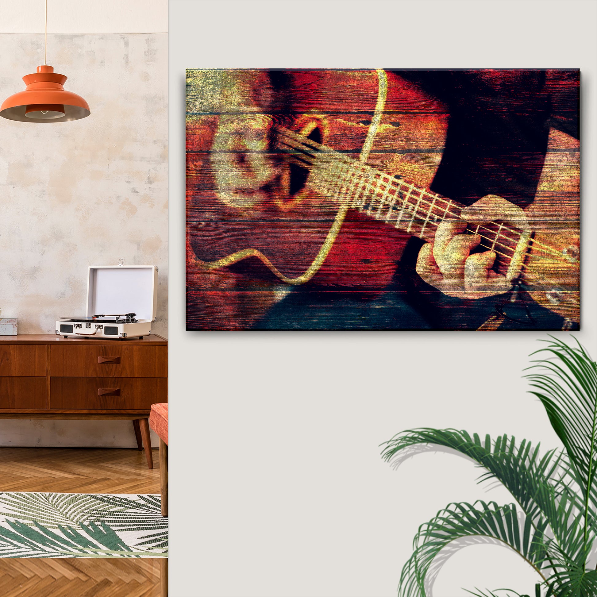 Guitar Grunge Canvas Wall Art Style 2 - Image by Tailored Canvases