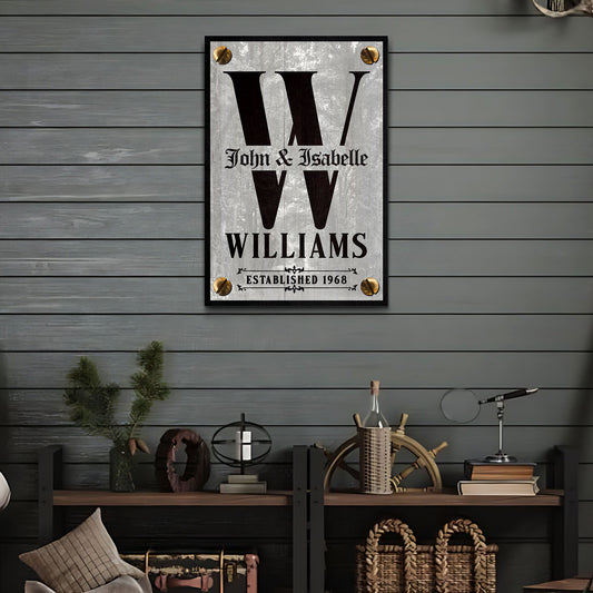 Family Name Portrait Sign III - Image by Tailored Canvases