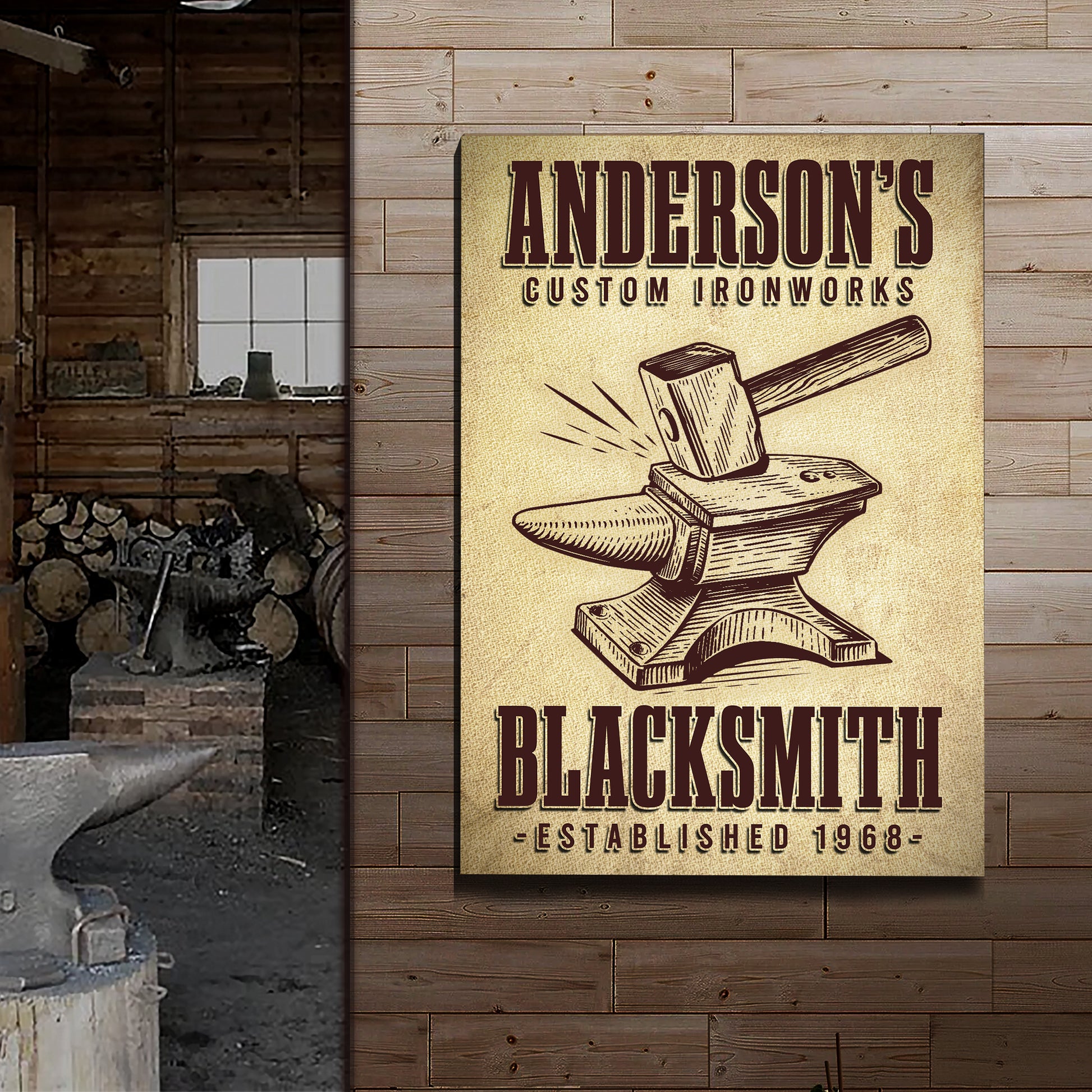 Custom Ironworks Blacksmith Sign Style 2 - Image by Tailored Canvases