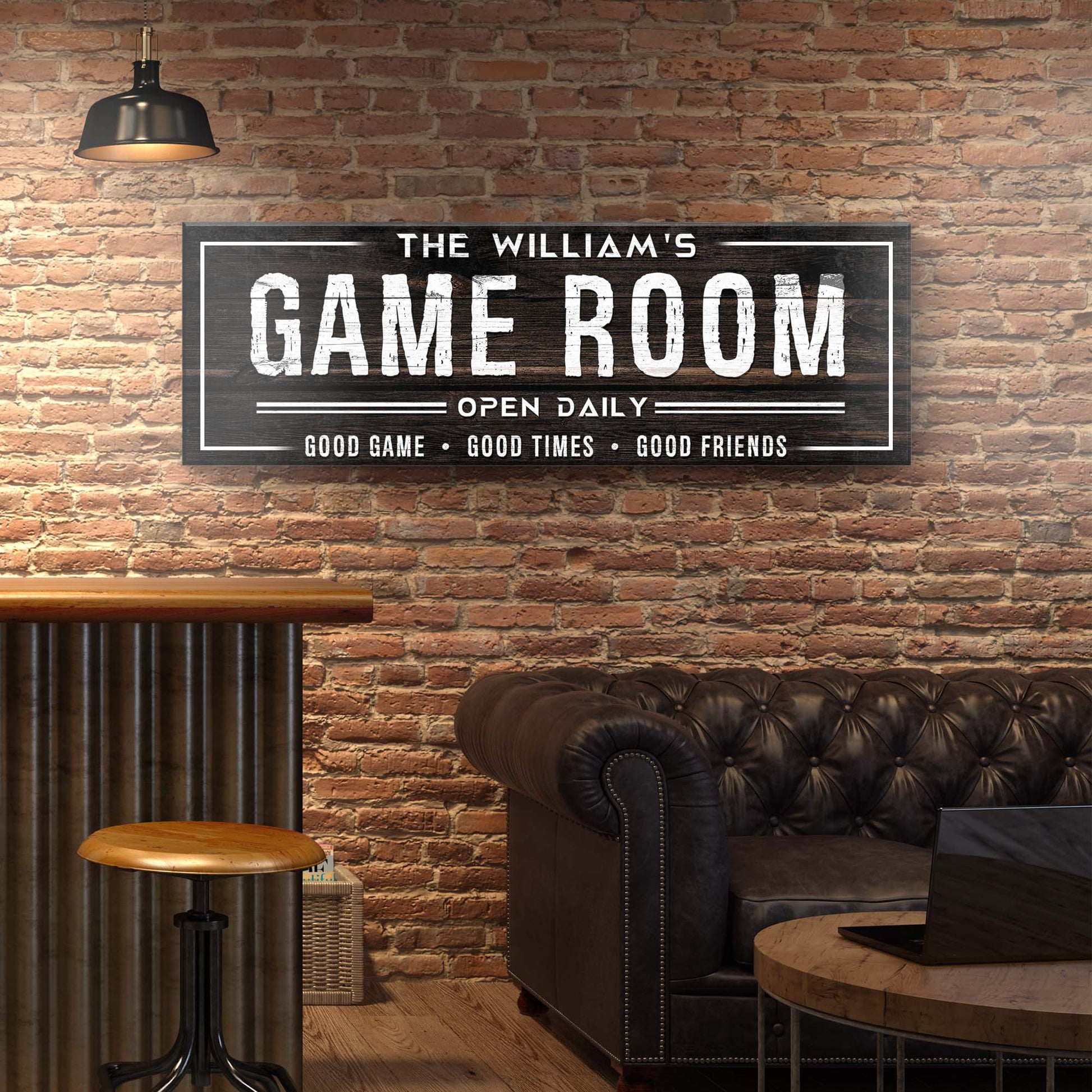 Game Room Dark Wood Sign Style 21 - Image by Tailored Canvases