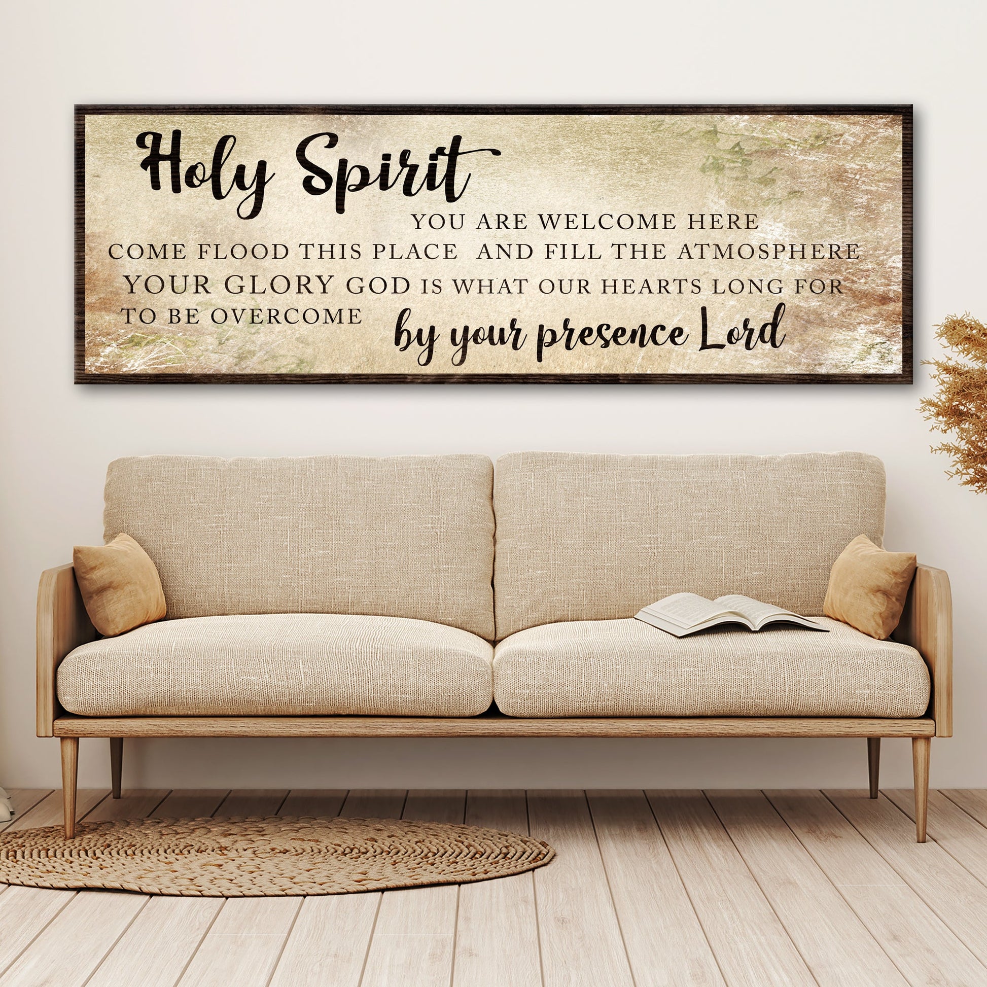 Holy Spirit You Are Welcome Here Sign Style 2 - Image by Tailored Canvases