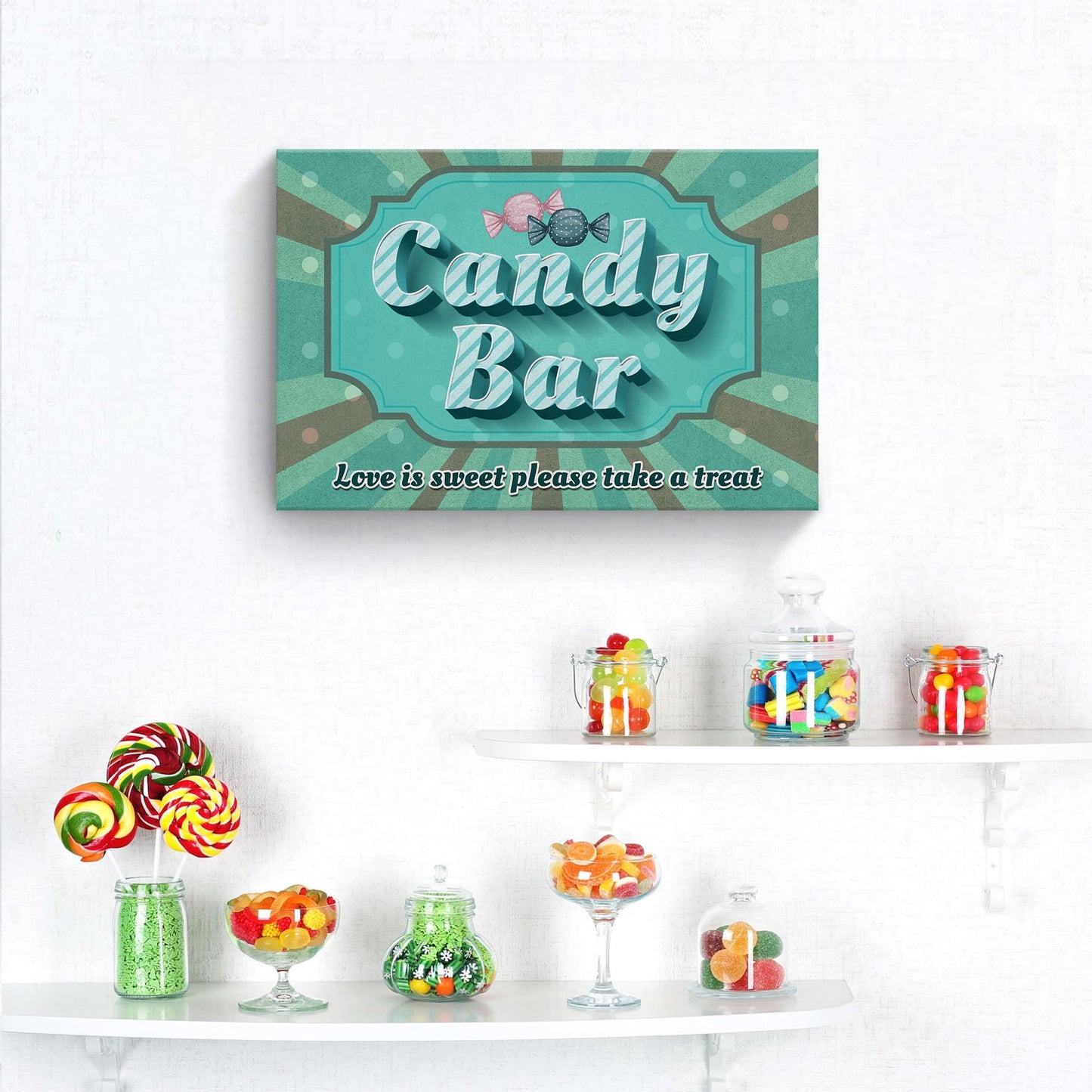 Love Is Sweet Take A Treat Candy Bar Sign II Style 1 - Imaged by Tailored Canvases